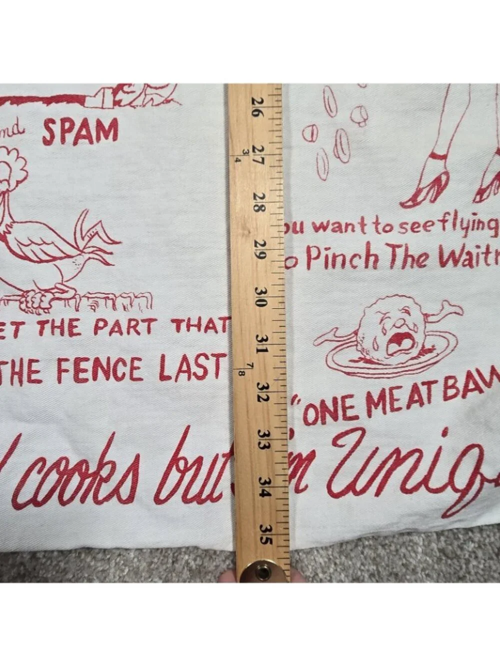 Vintage BAR-B-Q Apron Kitschy Graphics Novelty Puns Chuck Wagon Tailgate Cookout